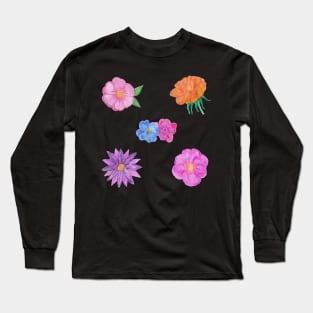 Hand Painted Watercolour Flowers Pack Long Sleeve T-Shirt